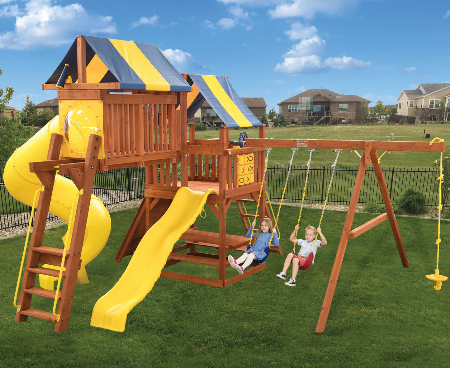 Parrot Island PlayCenter With Loft Spiral Slide & Monkey Bars